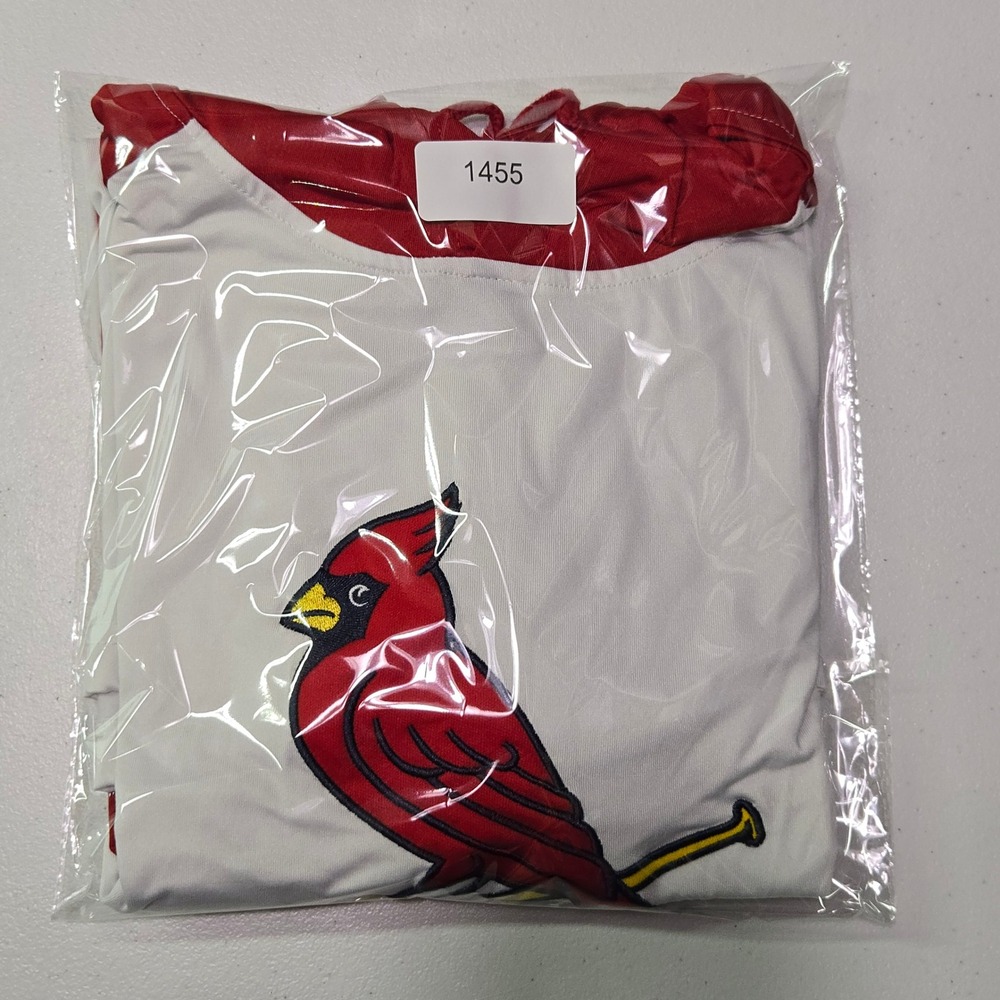 MLB St Louis Cardinals Hoodie Mens XL White Red Raglan Bird Bat‎ Phillips 66 Top - Picture 11 of 11